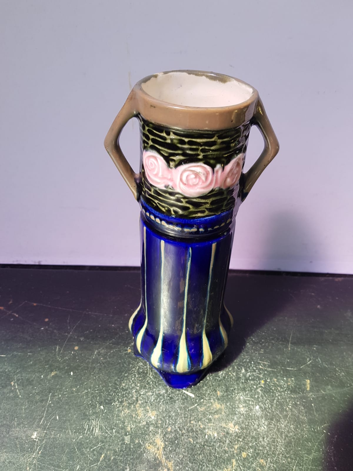 Old Vase Roll ART DECO + Coves Ceramic Enamelled Vintage