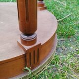 Antique hot water bottle table, Louis XVI style marble top