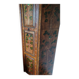 2-door wardrobe with painted patterns on wood