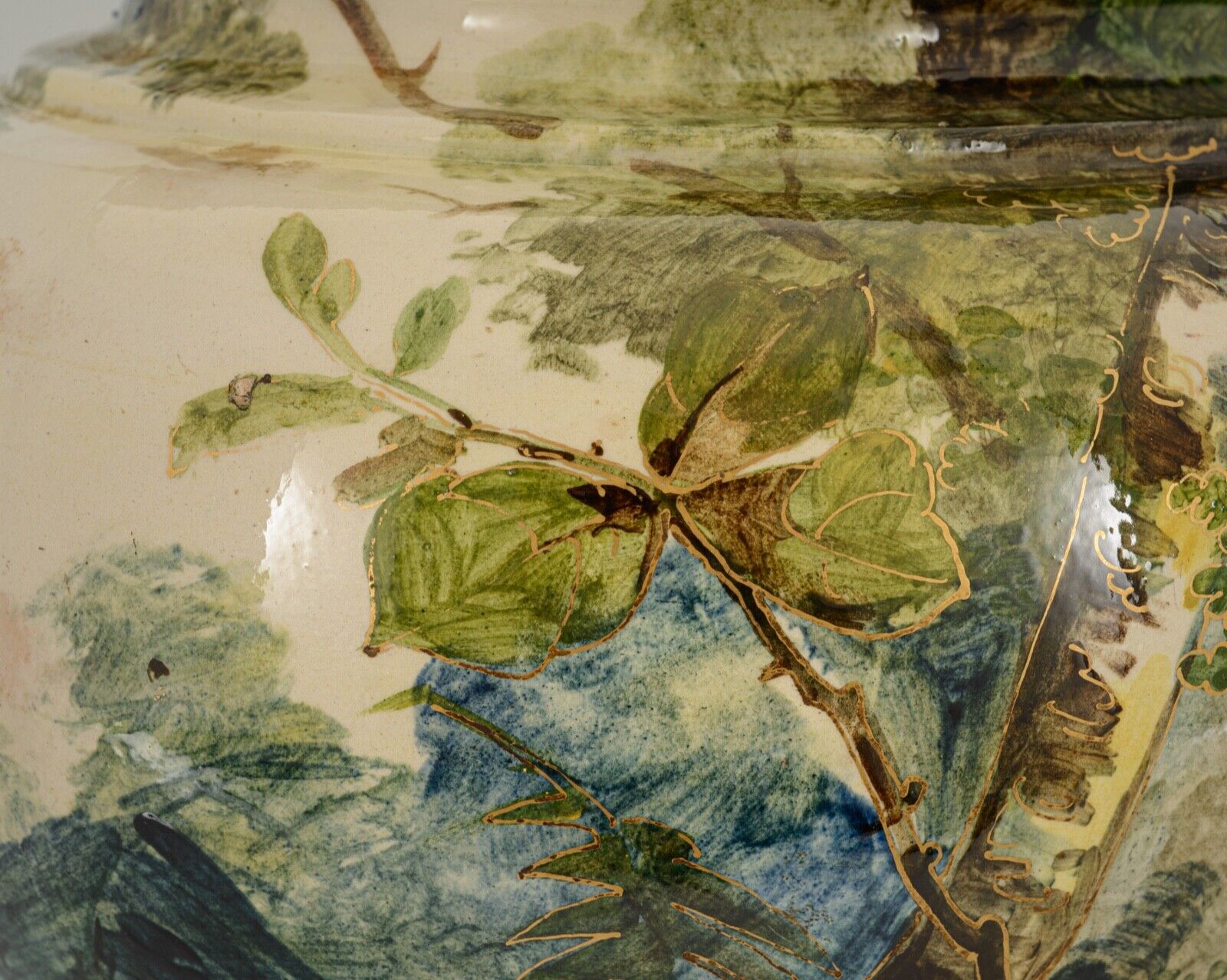 Cache pot slip impressionist 1900 japanese base montigny nineteenth