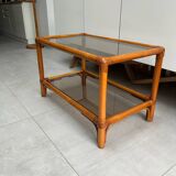 Vintage coffee table in bamboo and rattan