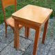 Table with extensions in wood and aluminum, ROC + 1 chair from the 50s