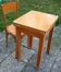 Table with extensions in wood and aluminum, ROC + 1 chair from the 50s