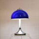 Vintage blue acrylic and chrome mushroom table lamp - Germany Space Age