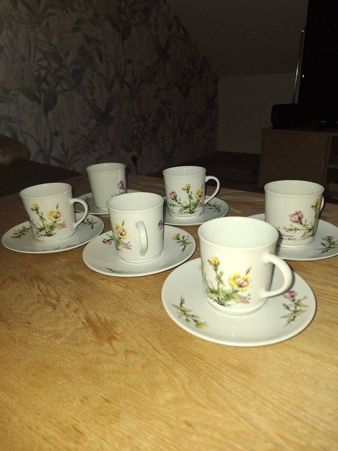 Lot de 6 tasses à café avec coupelles MOBIL