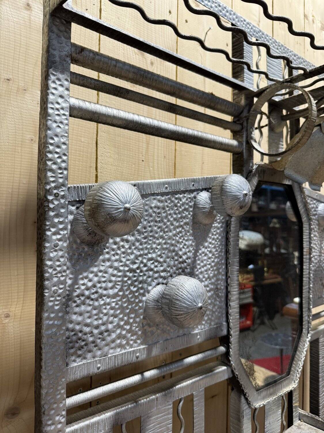 Art Deco wardrobe in hammered iron