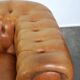 Chesterfield 2-seater sofa in light brown/cream English cowhide leather