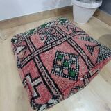 Handmade Berber pouf in wool 60 X 60 X 20 CM