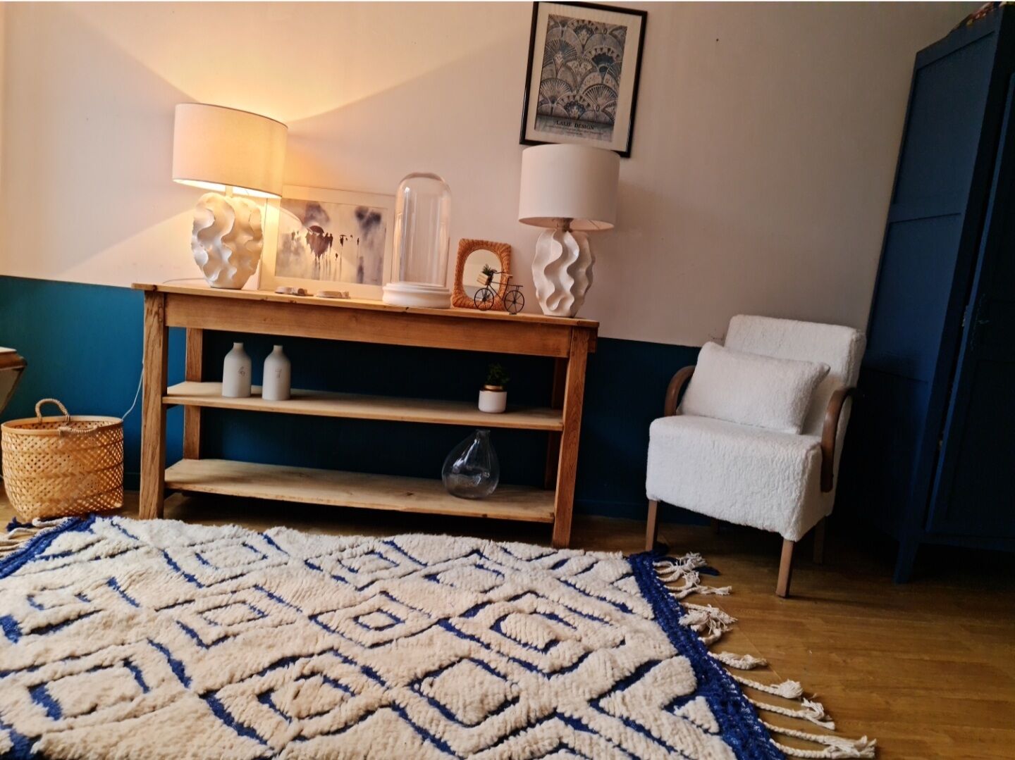 Draper's table in raw oak fully vitrified