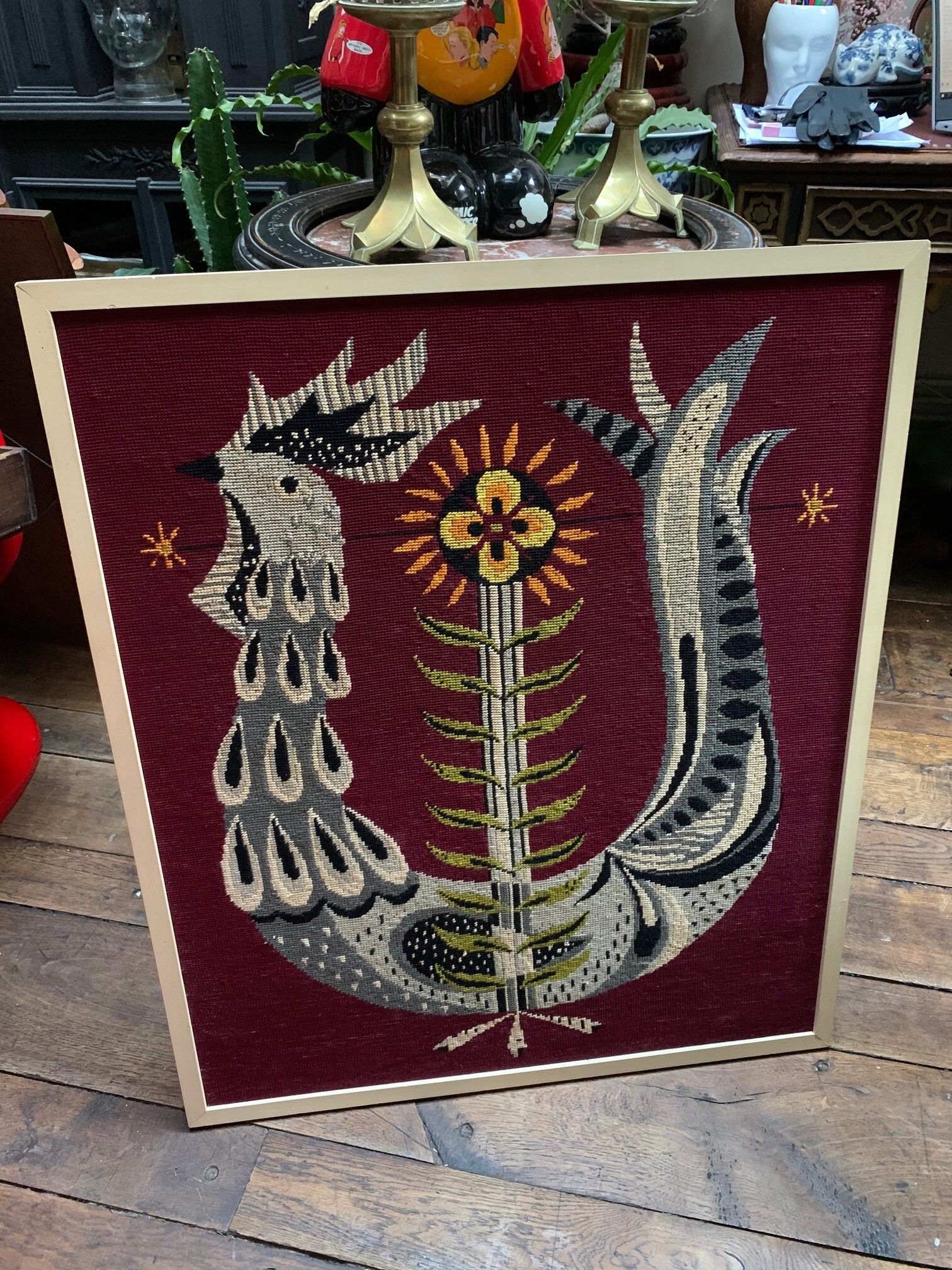 Frame canvas vintage rooster style Jean Lurcat
