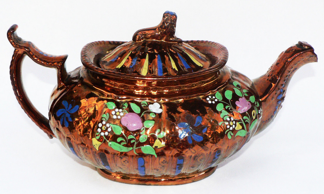 Important old staffordshire earthenware teapot called Jersey XIXa