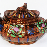 Important old staffordshire earthenware teapot called Jersey XIXa
