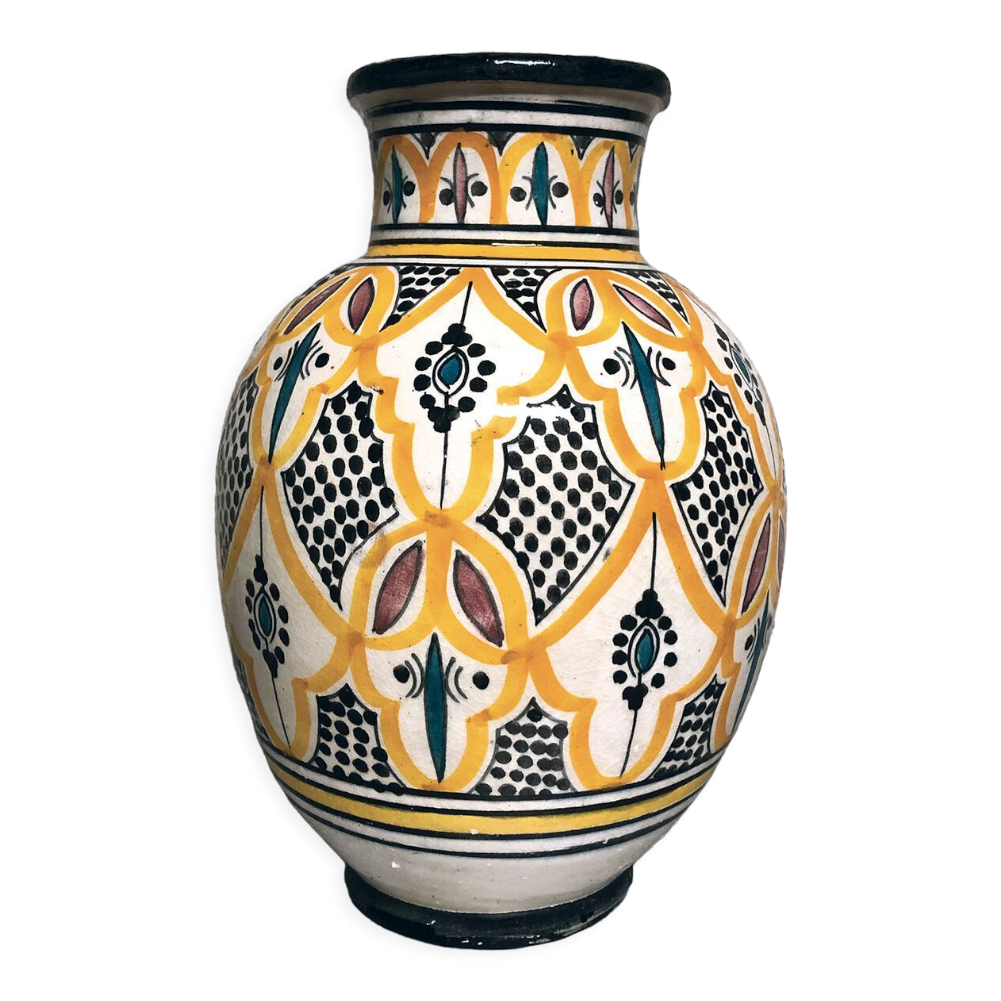 Large Moroccan Vase Safi yellow and black