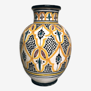 Vase Marocain Safi jaune et noir