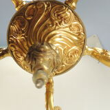 Bronze vintage five-pointed chandelier