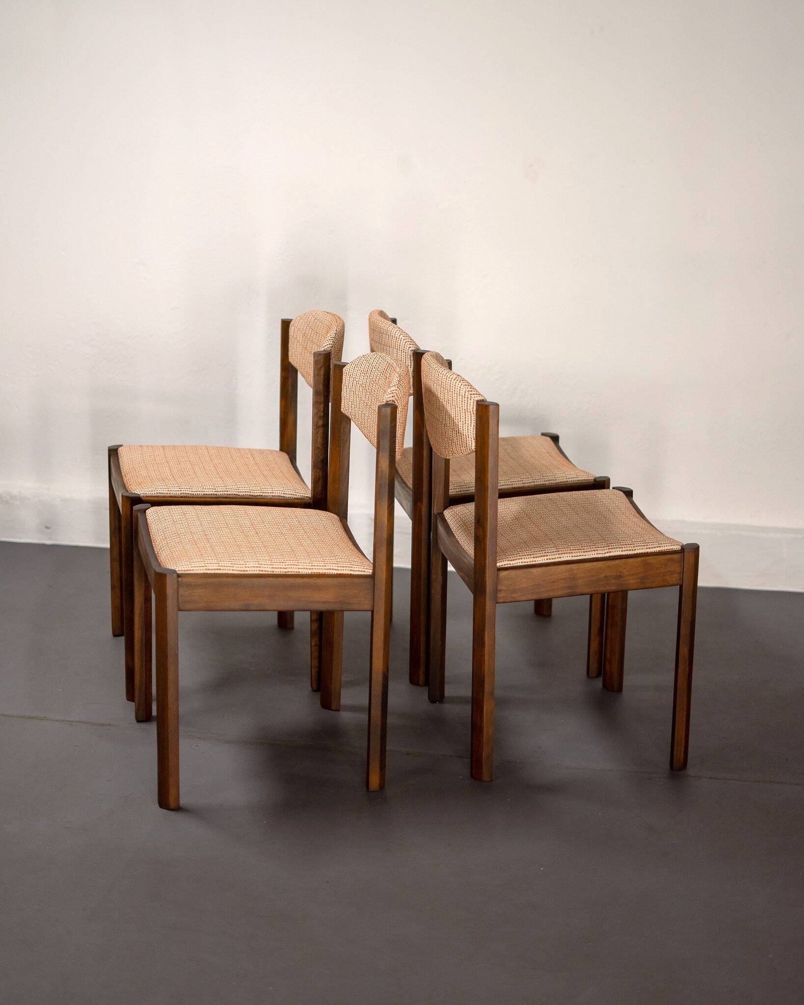 4x Scandinavian beechwood chairs, 1960s