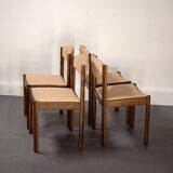 4x Scandinavian beechwood chairs, 1960s