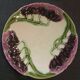 Art Nouveau plate in dabbling: purple poppies on 3 stems