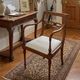 Directoire style armchair in solid wood – Openwork back/rest and sabre legs