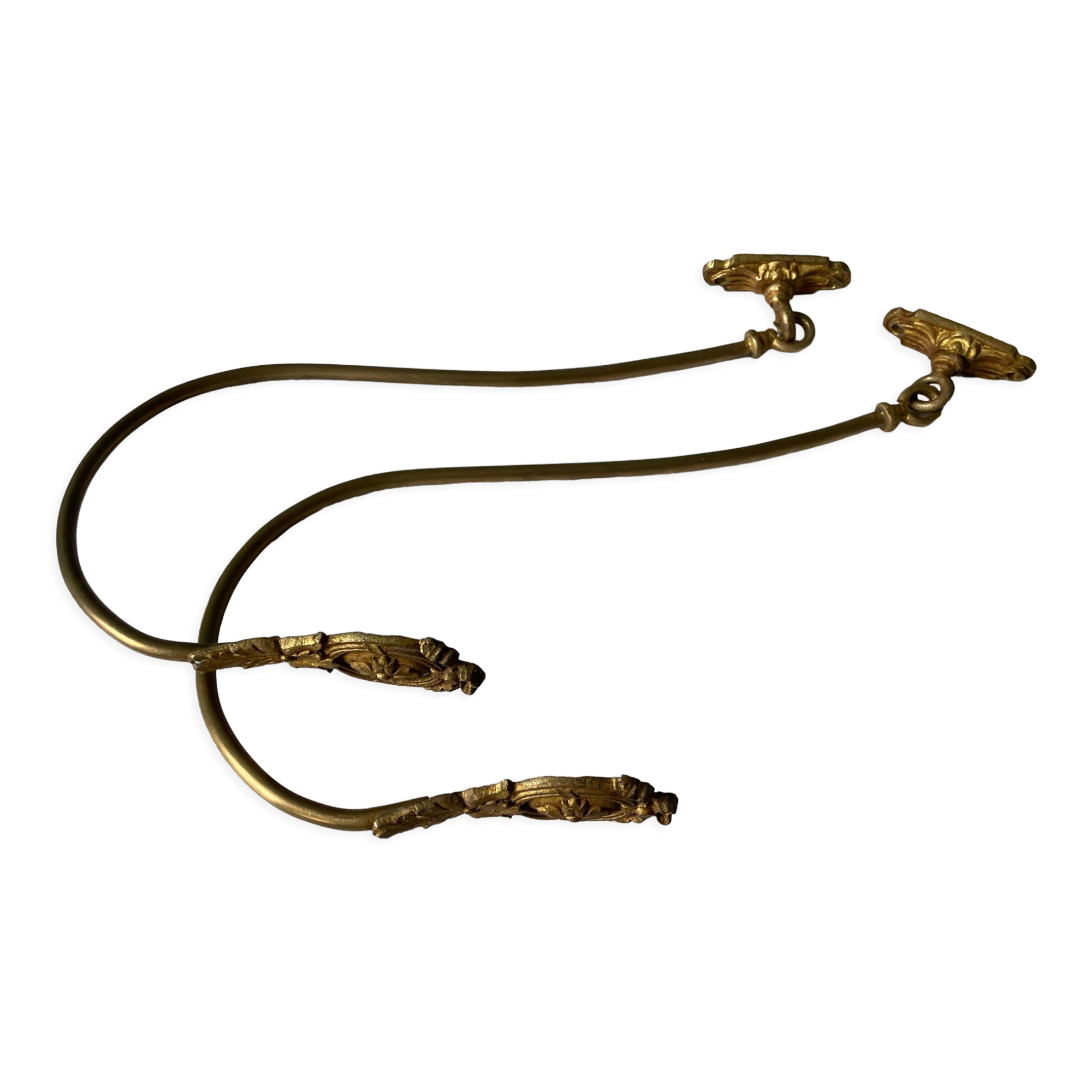 Pair of Napoleon III gilt bronze tiebacks