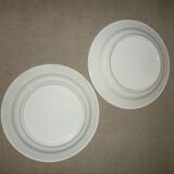 Set of 2 plates naïve blue décor on white background