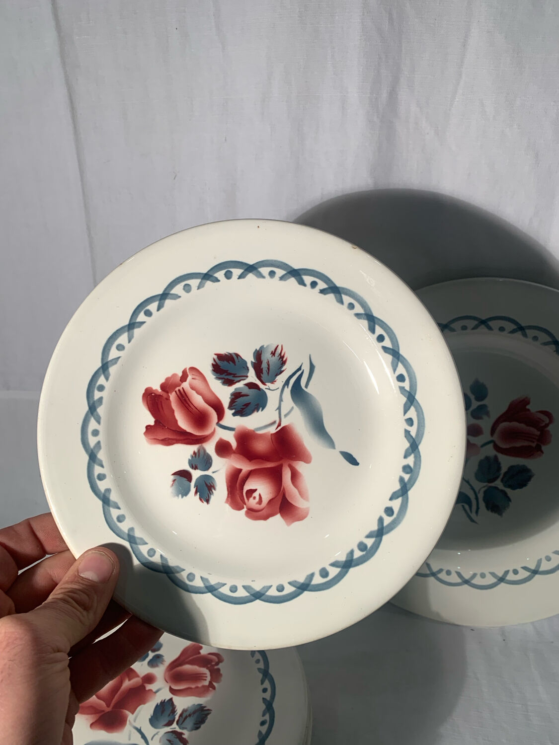 Art Deco service, Digoin Sarreguemines model, canes