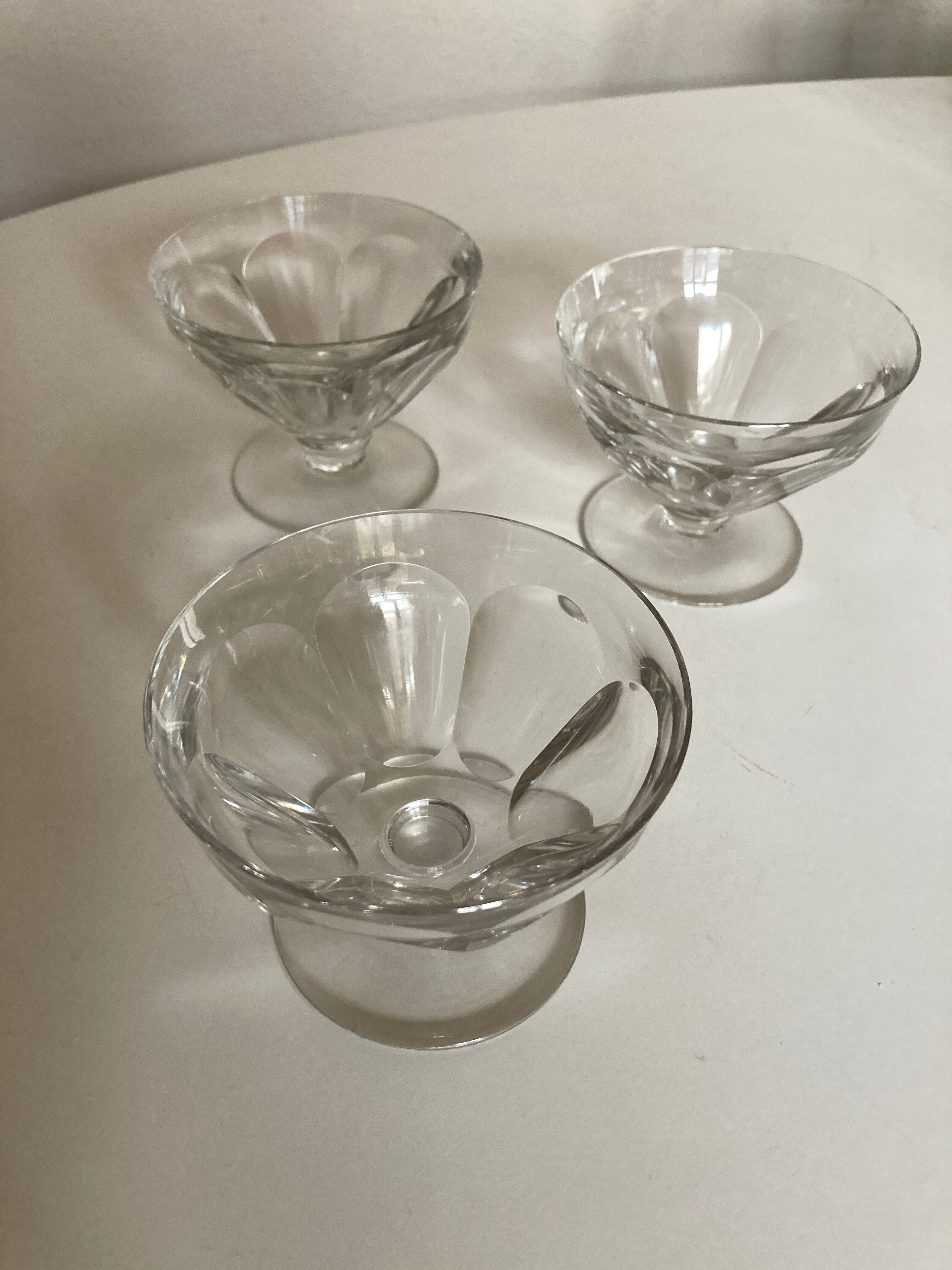 Set of 3 champagne glasses Harcourt Talleyrand crystal Baccarat
