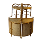 Two Vintage rattan corner notches/shelves