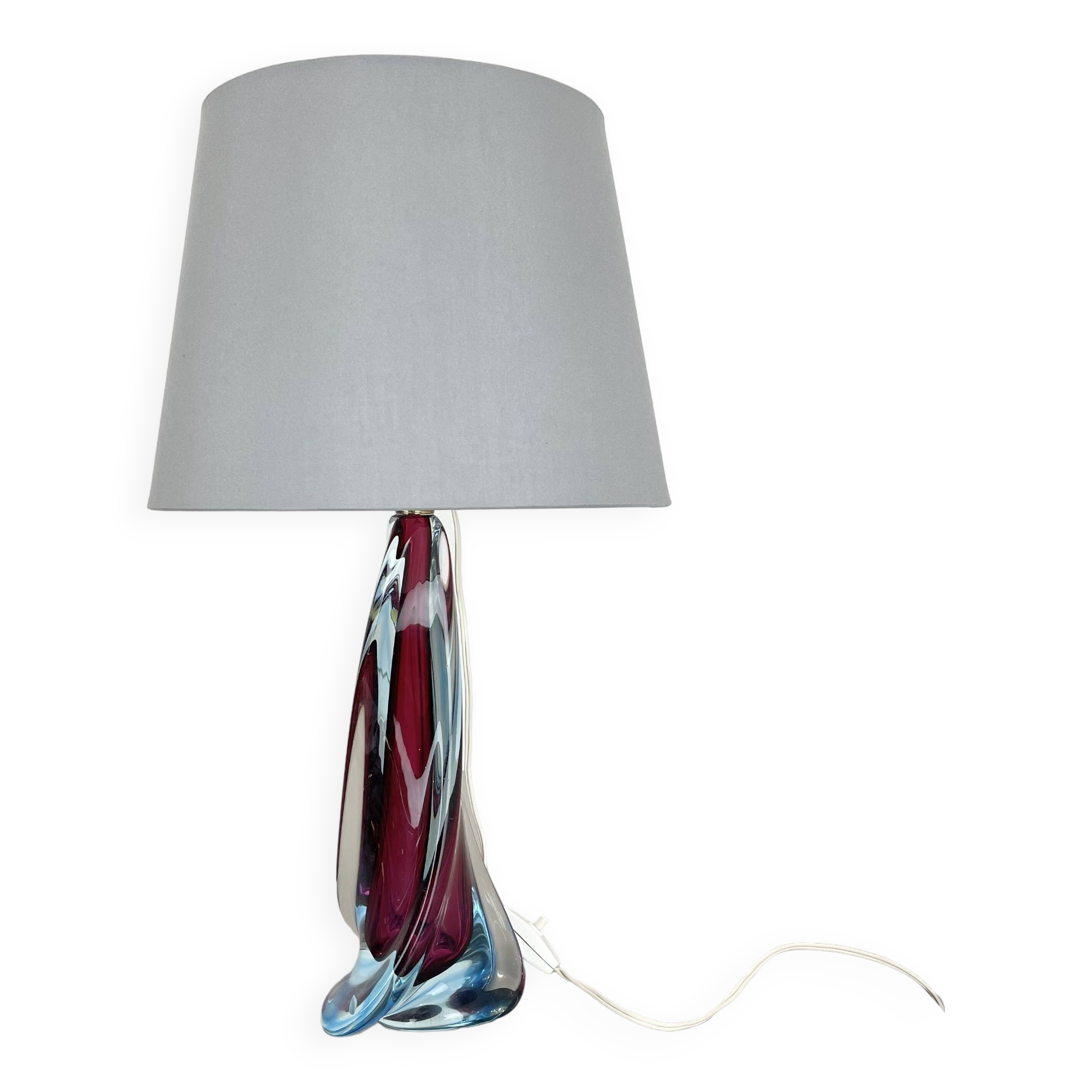 Large 41cm sommerso murano glass flavio poli attr. table light, italy, 1960s