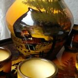 Service a liqueur en faience schramberg majolica style saint jean du desert