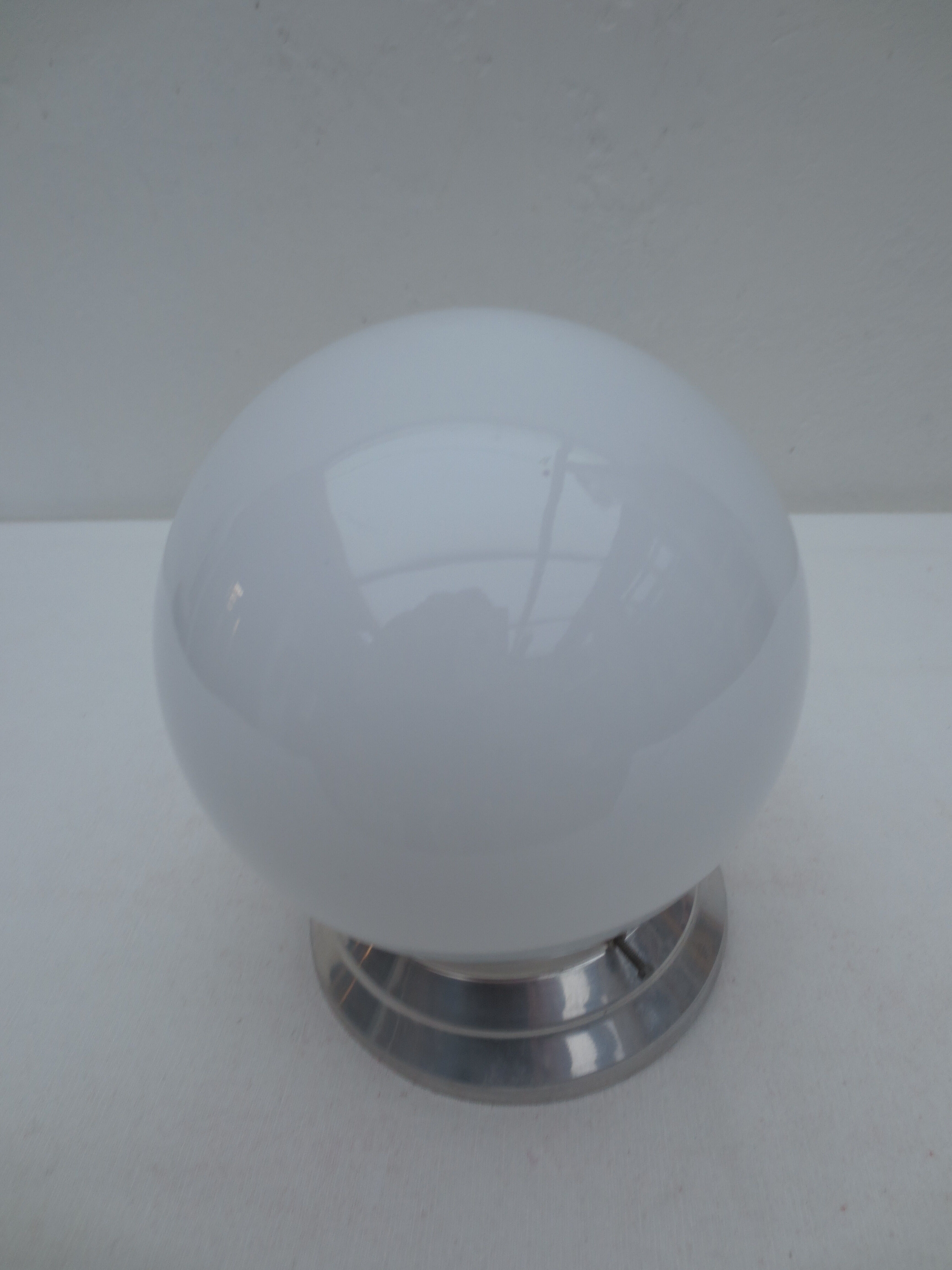 Old wall or ceiling wall lamp, white opal globe