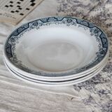 4 vintage earthenware soup plates, Morocco model