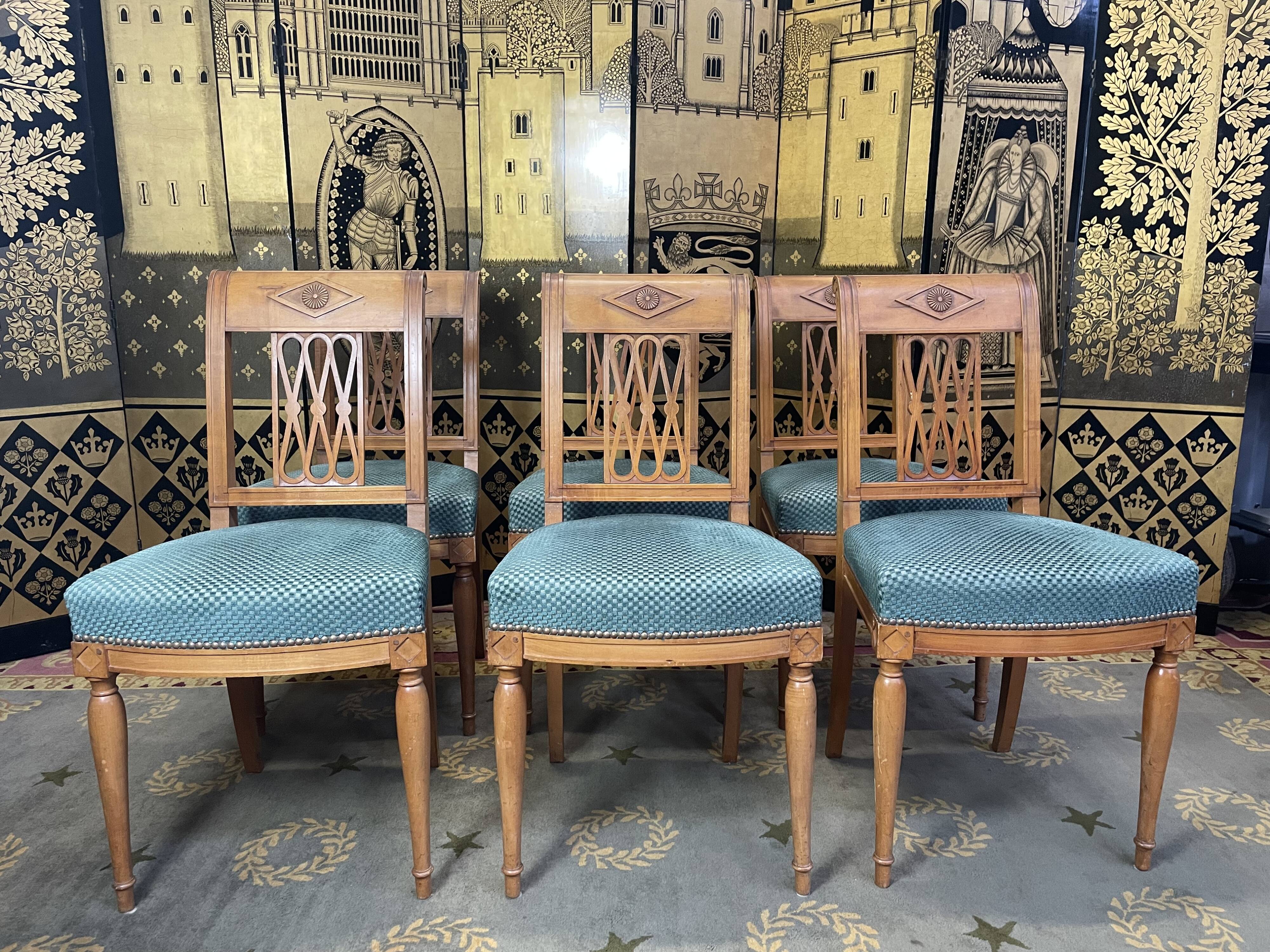 Suite of 6 Louis XVI style chairs