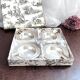 Box of 4 individual silver ashtrays in fine silver France