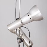 Vintage floor lamp 70s chromed metal and white italian design