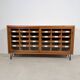 Vintage German Pine Sideboard / Sorting Cabinet with 24 Drawers & Glass Sli