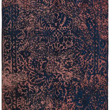 Hand-knotted persian vintage 1970s 190 cm x 275 cm blue wool carpet