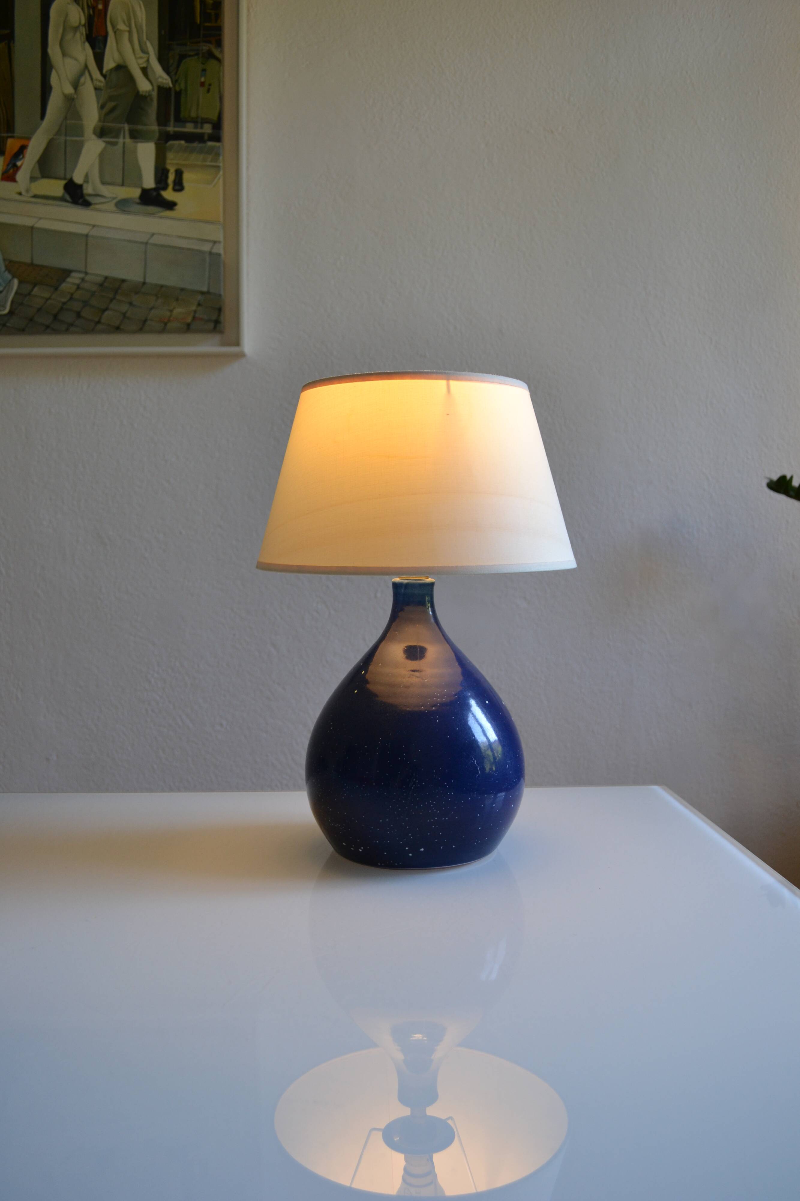 ceramic lamp base modernist France 1970