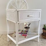 Pair of Vintage Rattan Bedside Tables
