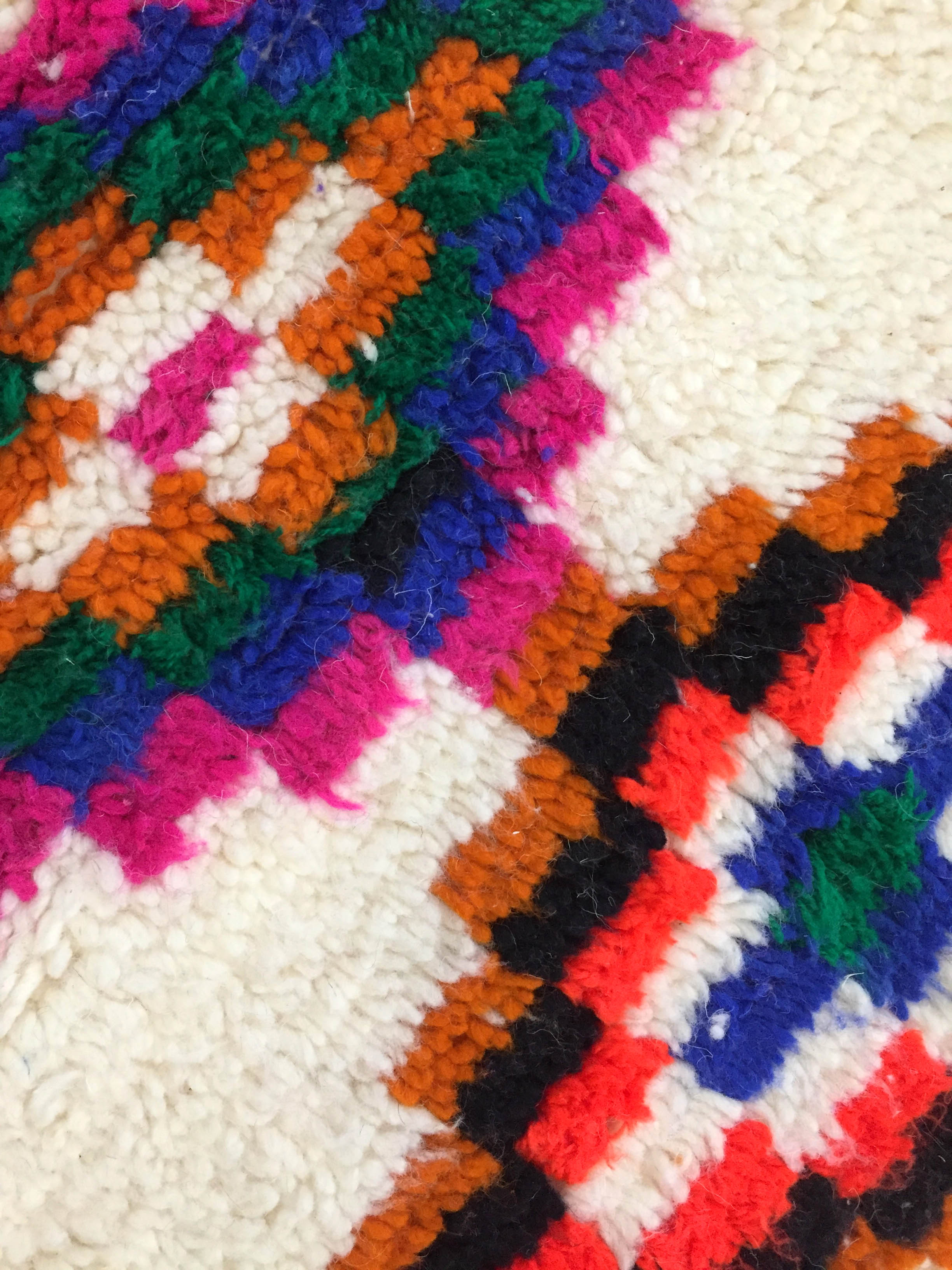 Moroccan Berber carpet azilal ecru with colorful patterns 172x105cm