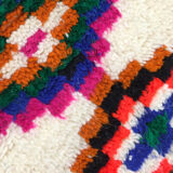 Moroccan Berber carpet azilal ecru with colorful patterns 172x105cm