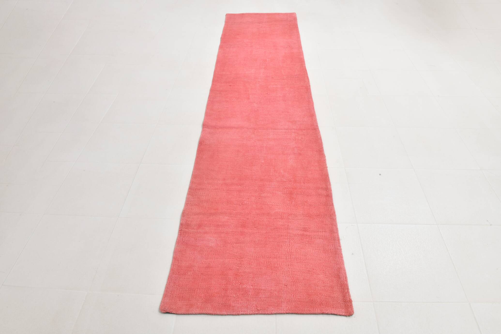2x11 Vintage Pale Red & Pink Runner Rug, 79x345Cm