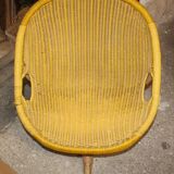 Armchair in rattan and scoubidou