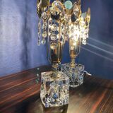 Paire de lampes cristal des années 80