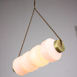 Mid-century opaline & brass pendant lamp
