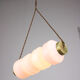 Mid-century opaline & brass pendant lamp