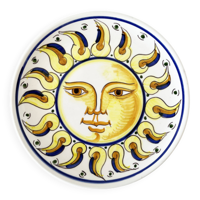 Assiette décorative en céramique soleil