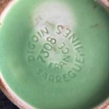 Vintage apple green pitcher Pigoin Sarreguemines