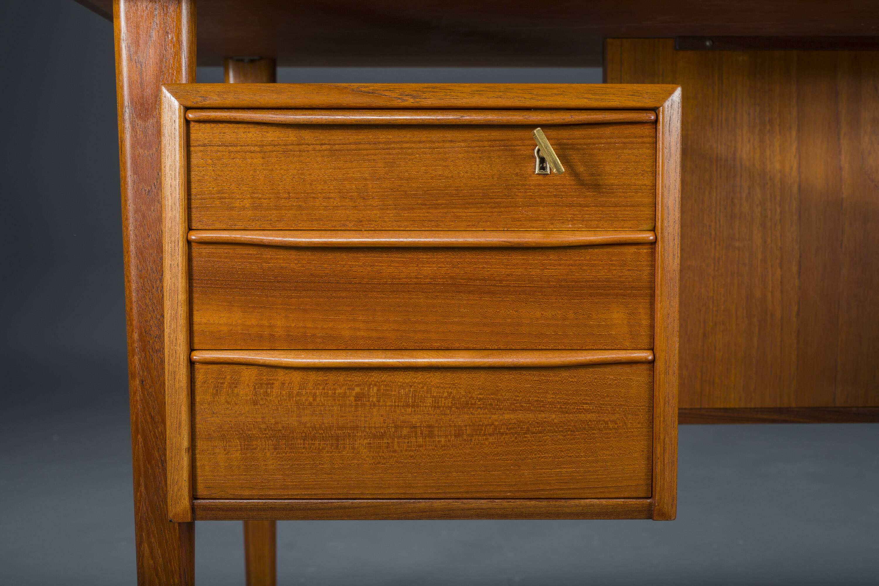 Danish Teak Desk by Peter Lovig Nielsen for Hedensted Mobelfabrik, 1960s