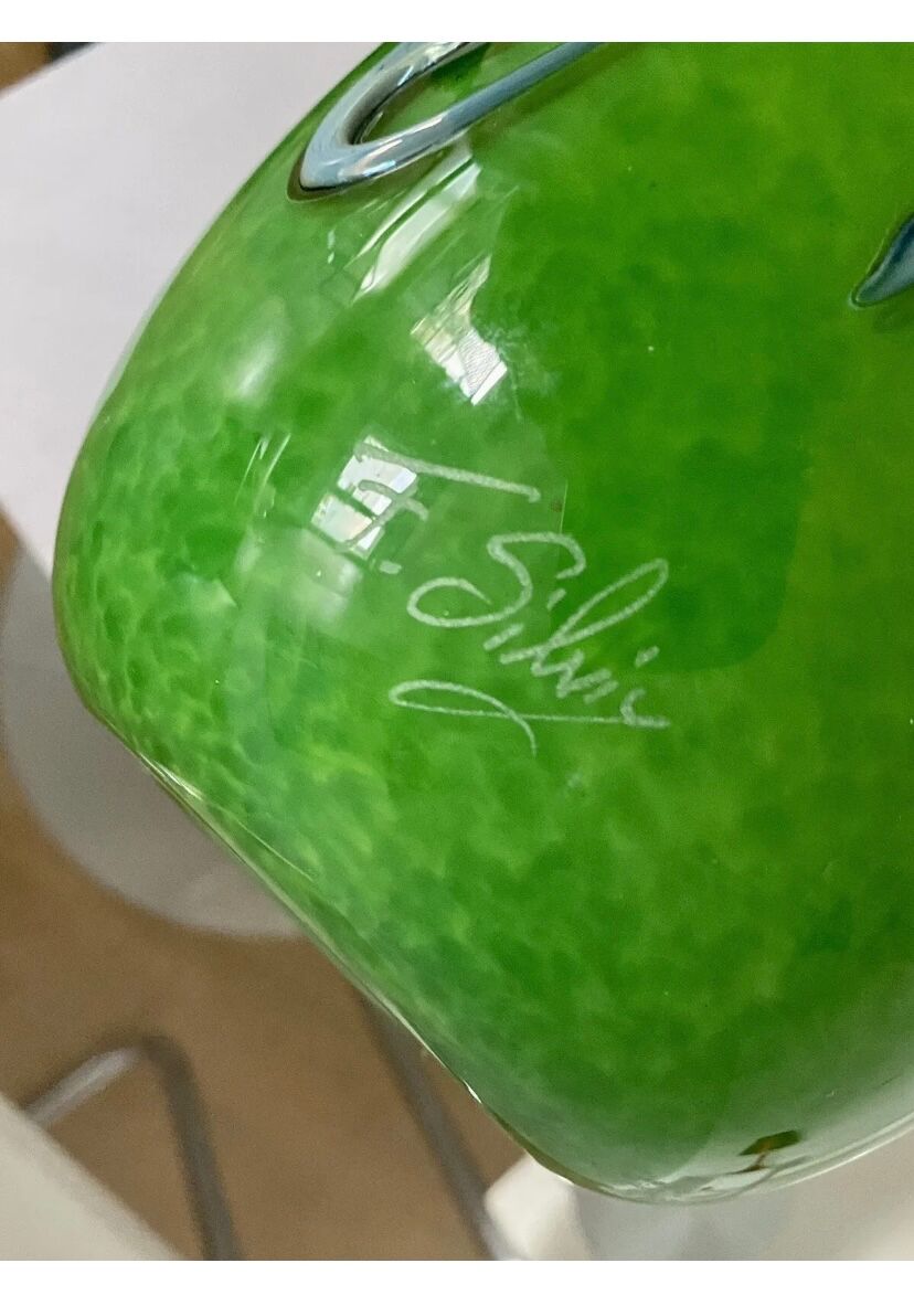 Vase Silviy glass blown Murano varried glass paste object decoration